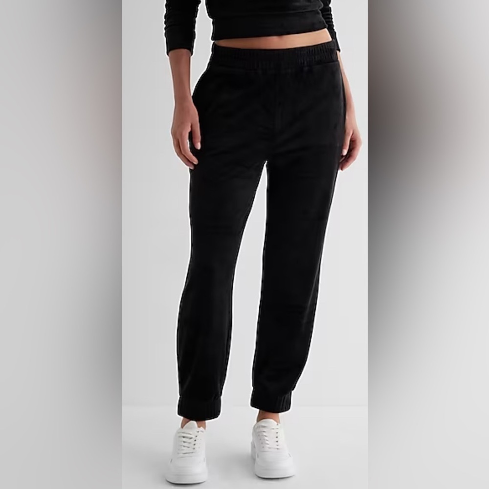 NEW EXPRESS High Waisted Velour Joggers